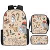 Christmas Backpack, 3D Digital Printed Backpack, Shoulder Bag, Pencil Case, Three-Piece Set