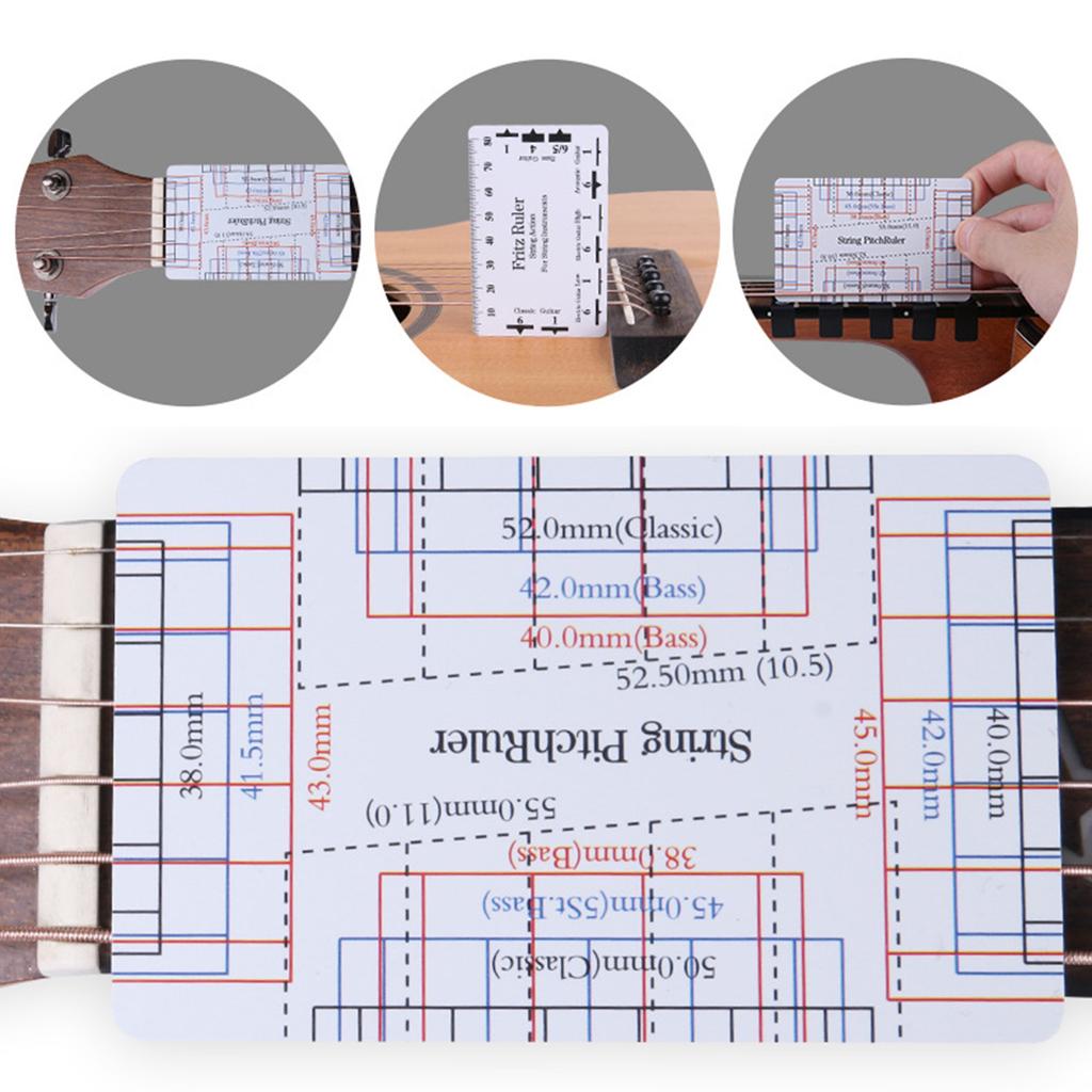 Guitar Set Up Repairing Luthier Tool for Guitar Ukulele Banjos Guitar String Action Gauge Ruler Guitar Height Gauge