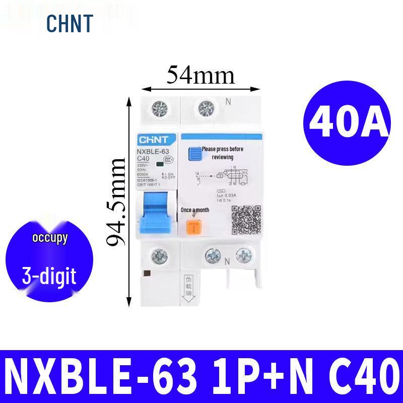 Chint Leakage Protector Circuit Breaker: 2P, 1P3P+N, 4P with Leakage Protection (32A, 20A, 40A, 63A) Air Switch