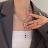 JMXD-Diamond D letter necklace, stylish and simple, collarbone chain female, necklace