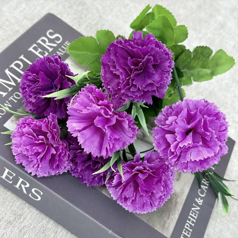 Handcrafted Silk Carnation Artificial Flowers Wedding Decor Photography Props