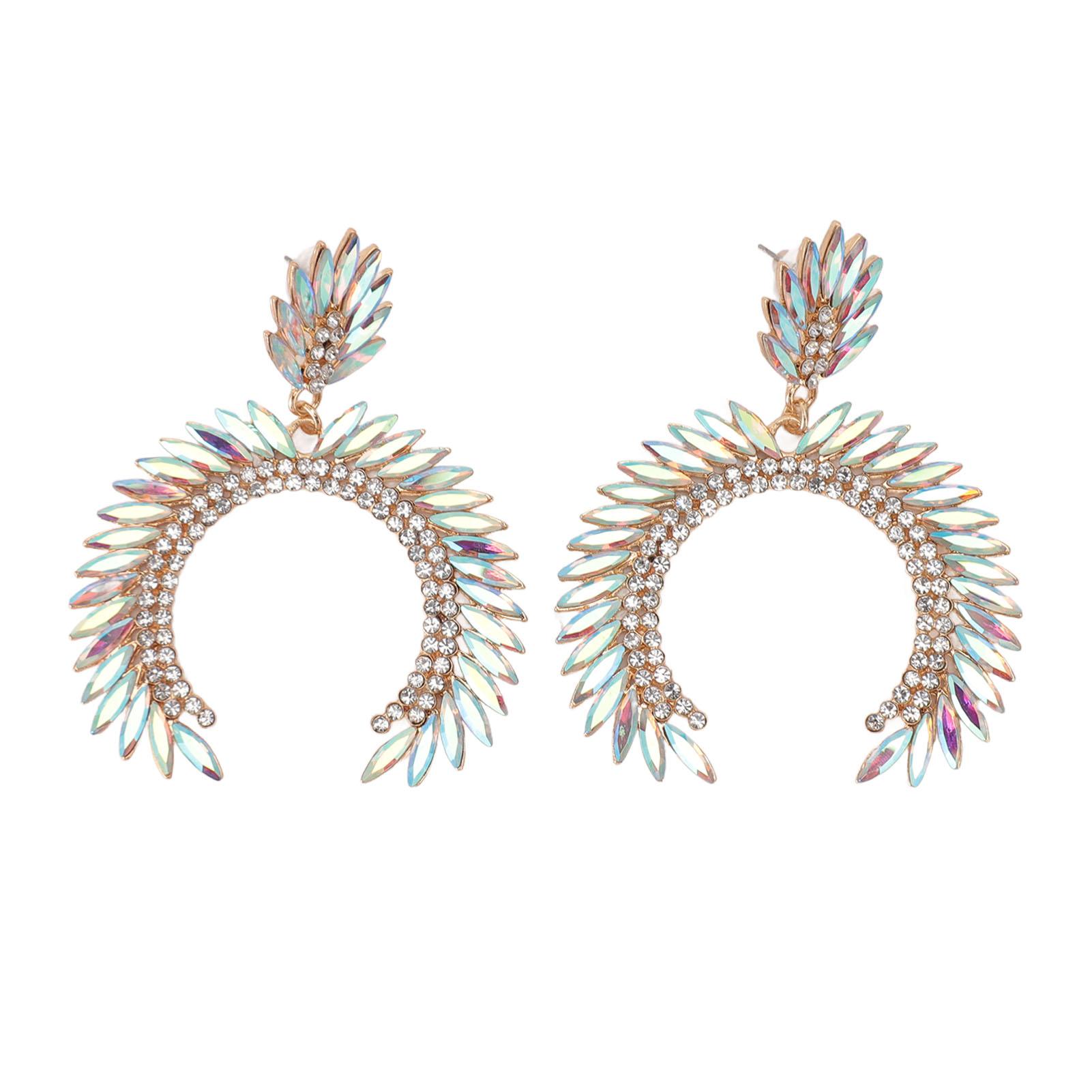 

Серьги-капли Marquise Flower KC Gold, блестящие полукруглые серьги-капли для свадьбы White