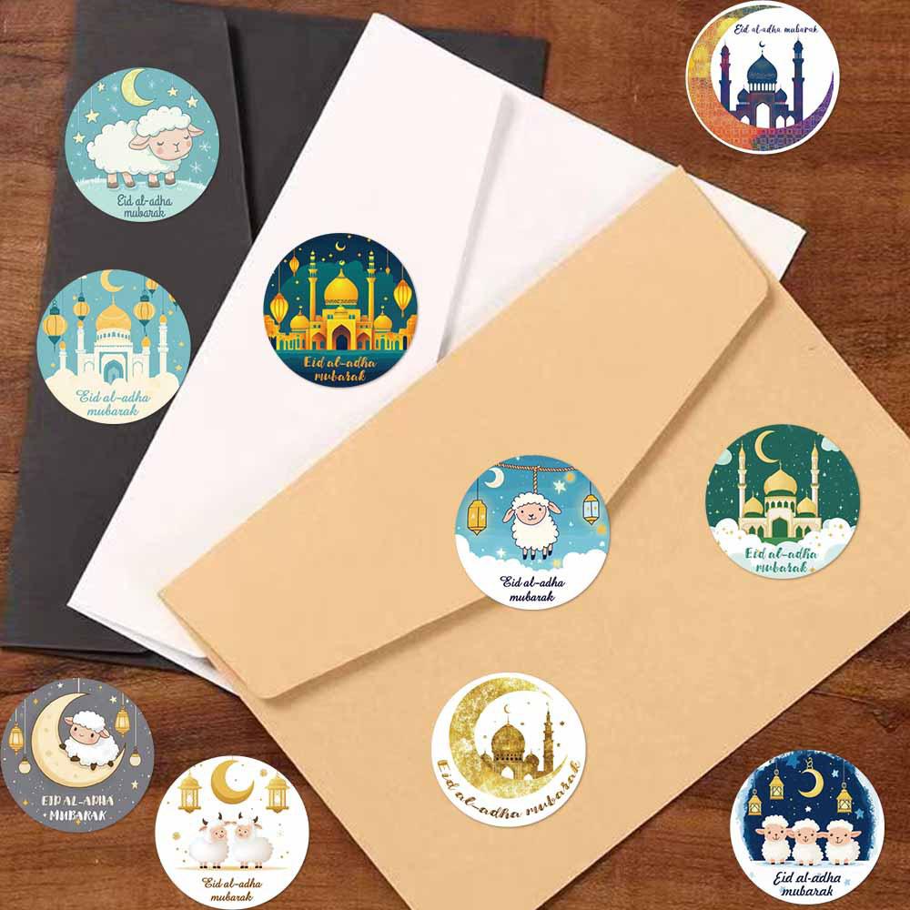 500pcs/Roll Mubarak Eid al Adha Festive Graffiti Stickers Lamb Cartoon Decal DIY Guitar Luggage Suitcase Waterproof Cute Sticker