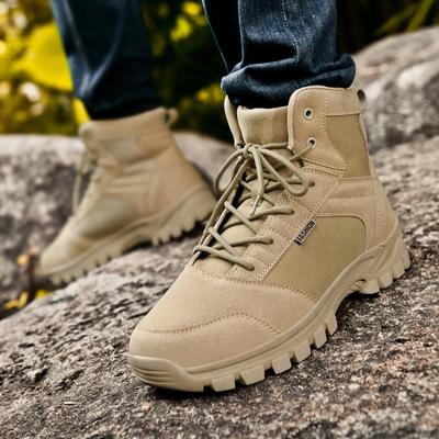 Fashion Winter Boots Men's Outdoor Hiking Shoes Suede High Top Hiking Men's Shoes Platform Boots Work Ankle Boots Desert Training Shoes