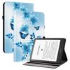 For Amazon Kindle Paperwhite (2024) Lærveske Mønstertrykt Støtte Nettbrettdeksel med Kortlommer