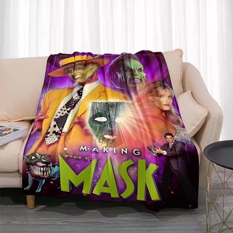 3D MASK Cartoon Blanket Jim Carrey Pattern Bedroom Living Room Home Decoration Picnic Blanket Children's Room Blankets for Beds