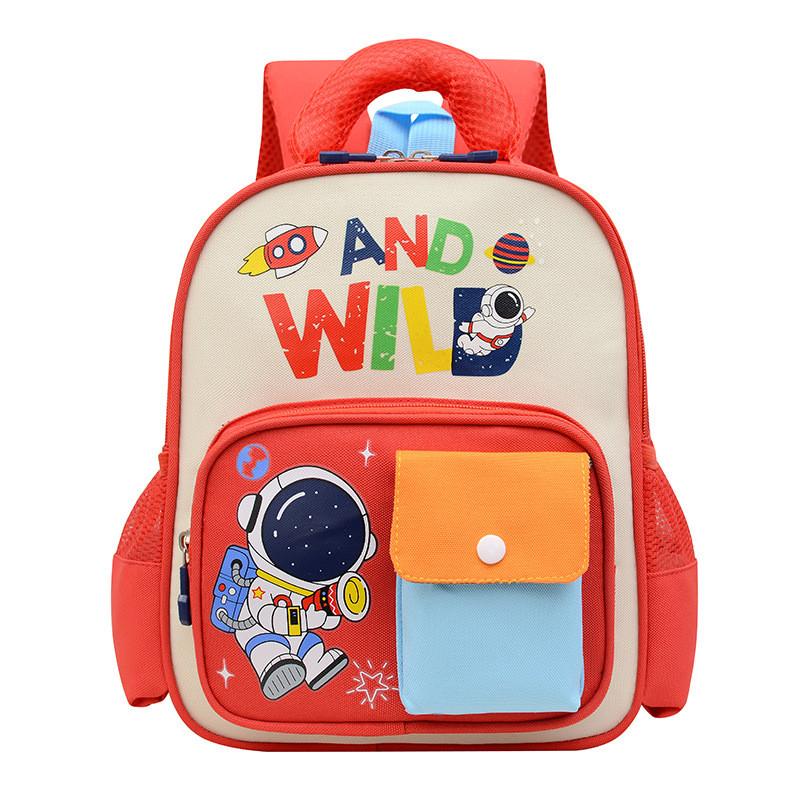 Stylish Childrens Backpack Charming Nylon Bag For Kids School With Fun Cartoon Design красный