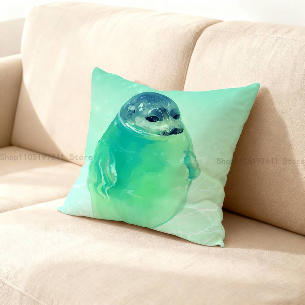 Seal Animal Cute Pillow Case Cushion Cover Home Decor Birthday Gift Pillowcover