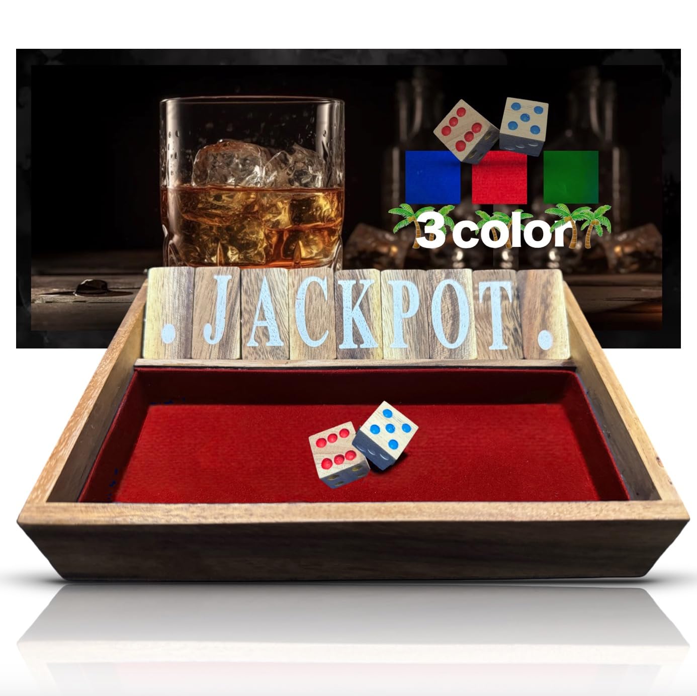 

официальная игра в кости джекпот Hawaiiwoody Натуральное дерево Shut the Box Waikiki Sunset Waikiki Sunset Без бренда цвет, (красный)