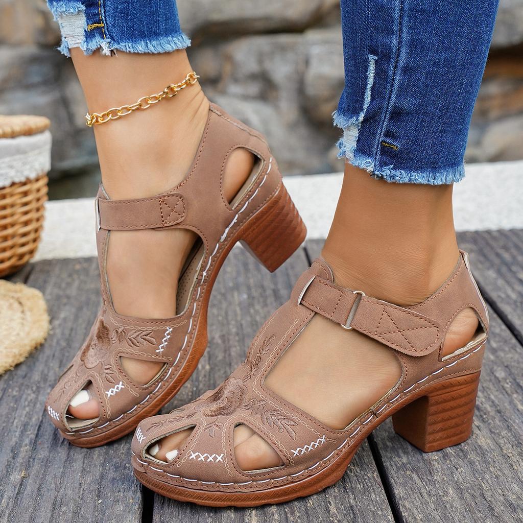 Plattformschuhe für Damen in großer Größe, lässige Sandalen mit dickem Absatz