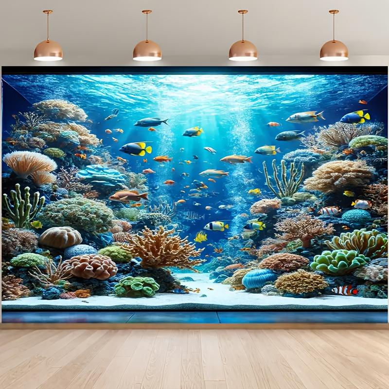 1 Underwater World Photography Background Cloth - Wall Paintings for Living Room Bedroom and Office Decoration