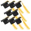 8Pcs Graduation Tassel Cap Cake Toppers Mini Grad Cap Picks Party Decorations Graduation Cupcake Toppers 2025 Cupcake Topper