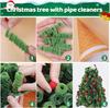 Pipe Cleaners for Making Christmas Tree, 300pcs Pipe Cleaners, 200pcs PomPoms, 1 Foam Cylinder, 1 Christams Card and 1 Bag Pearl