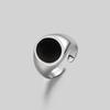 925 Sterling Silver Simple Ring For Women Fine Jewelry Finger Adjustable Open Vintage Black Ring For Party Birthday Gift