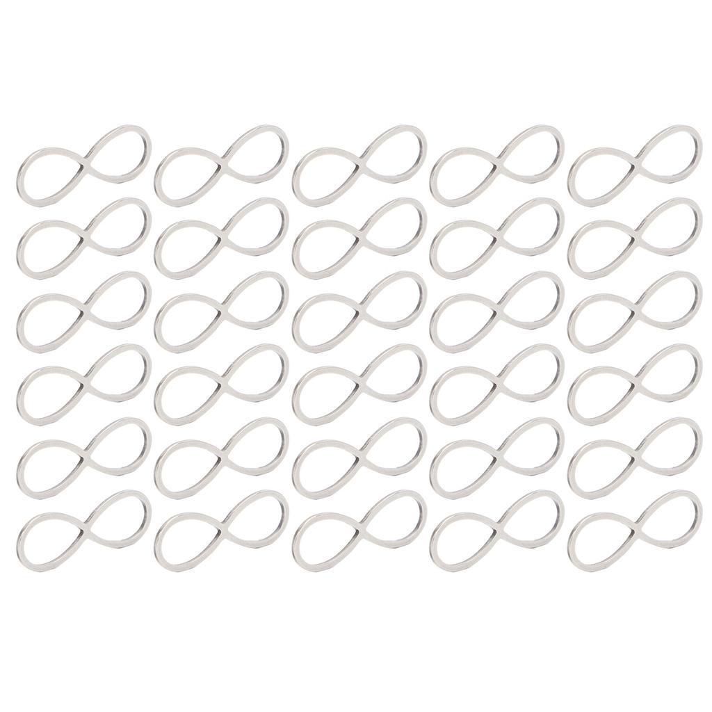 30Pcs Stainless Steel Hollow Pendant Bezel 8Shape Metal Resin Frame Jewelry Making Open Bezel