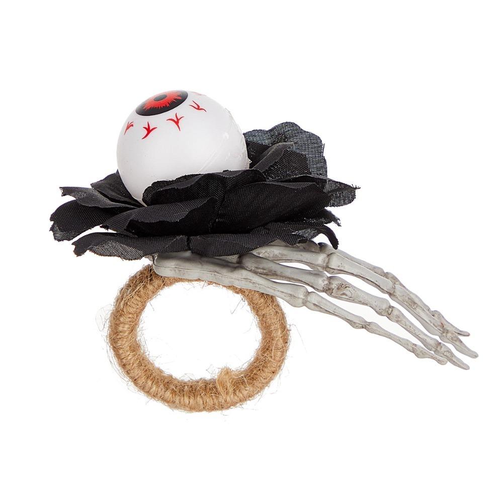 

6pcs Hemp Rope Wrapped Halloween Pumpkin Napkin Rings Simulation Napkin Holder Hotel Style C