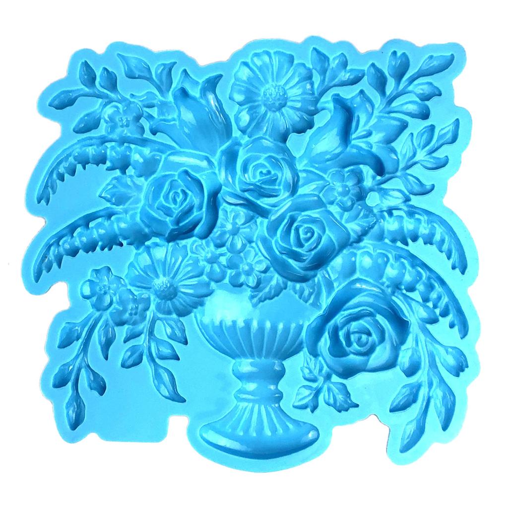 Rose Flowerpot Epoxy Resin Mold Non-stick Scented Candle Silicone Mold DIY Plasters Crafts Table Ornament Tool Durable