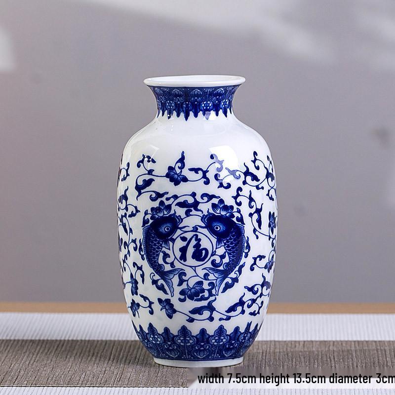 Antique Blue and White Chinese Porcelain Vase - European & American Handicraft for Flower Arrangements