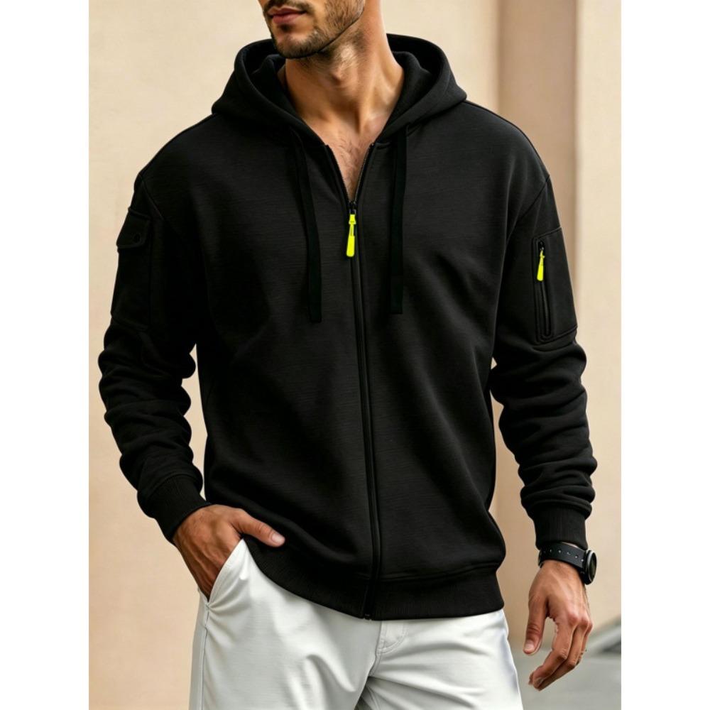 Men's autumn new fashion zipper cardigan jacket sports and leisure hoodie