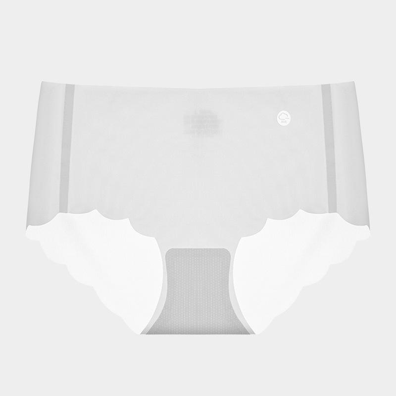 Culottes sans couture pour femme avec fond en soie antibactérienne - Respirantes, sans marques, en soie glacée fine, forme triangle, pour l'été