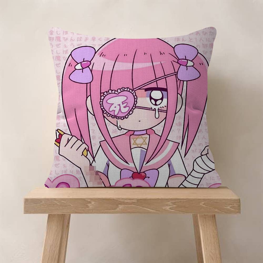 Anime Menhera cute Chan  Cushion Cover Pillow Cover Decor Pillowcase Printed Cushion Case for Couch
