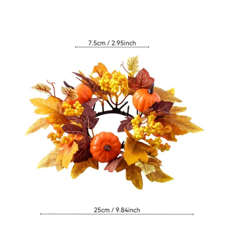 Pumpkin Berry Harvest Wreath Exquisite Workmanship Autumn Floral Wreath Maple Wreath Thanksgiving Day Dining Autumn Decoration