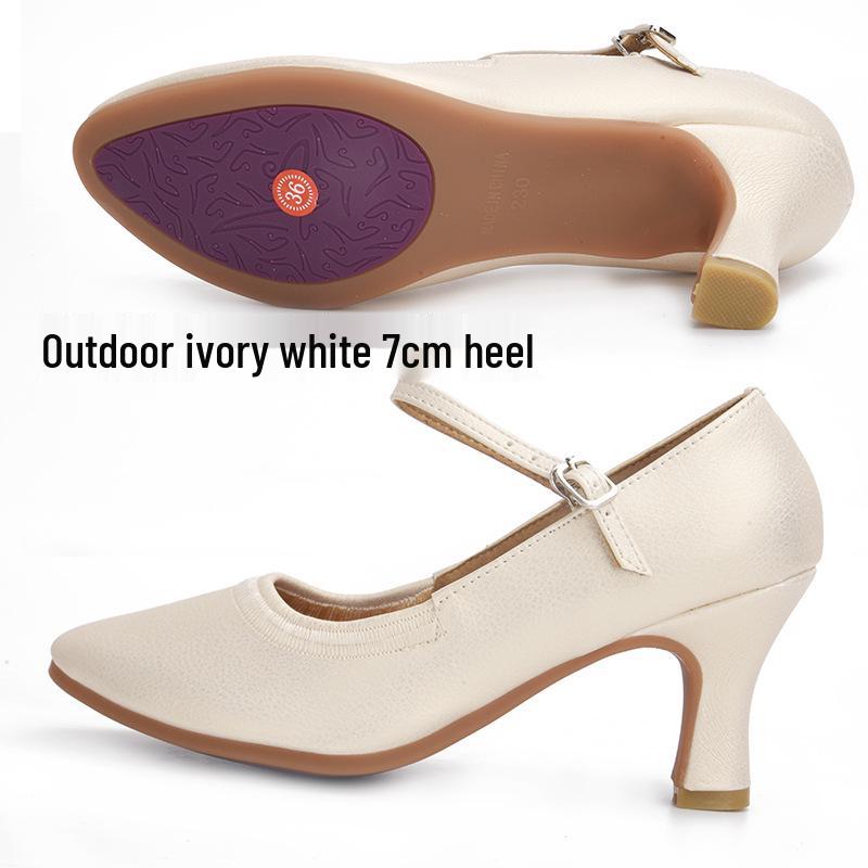 Women's Soft Sole Ballroom & Square Dance Shoes - Ox Tendon Sole for Modern Latin and Waltz.