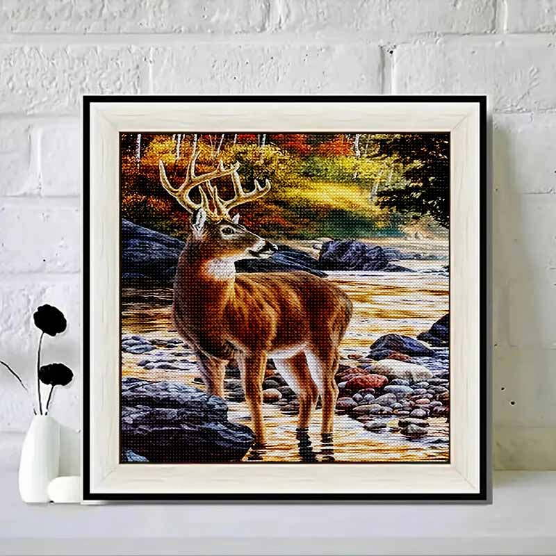 New Arrival 5D DIY Full Circle Diamond Painting "Elk" Embroidery Cross Stitch Home Decor Gift