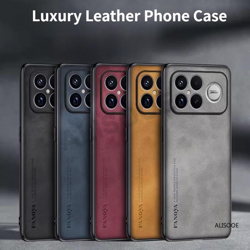 Coque en Cuir PU Givré pour POCO F8 Ultra F8 Pro Étui Plastique Mat Antichoc Protection Complète Housse Arrière Capa