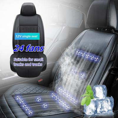Kühlendes Autositzkissen, 8/16/24 Ventilatoren, Massage, 12 V, Auto, Sommer, kühles Kissen, Ventilator, bläst Belüftung, Sitzbezüge, Zigarettenanzünder