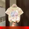 Children's Short-sleeve T-shirt, Summer Girls' Casual Versatile Pure Cotton Top, Cartoon Crew Neck Children's Wear