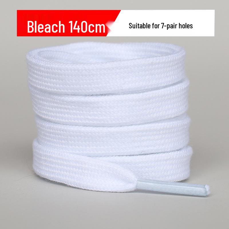 Mångsidiga platta bomullssnören för canvas-skor med snäcktå - Finns i ren vit, off-white och svart för män och kvinnor