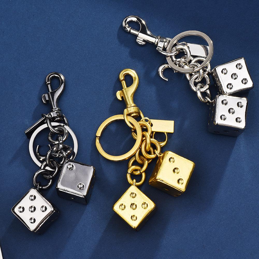 Fashionable Shaped Dice Three-dimensional Keychain