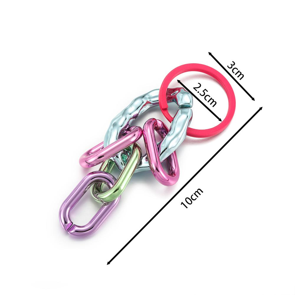 1pc Colorful Acrylic Links Chain Keychain Handmade Car Key Ring for Women Men Handbag Accessories DIY Friendship Gifts