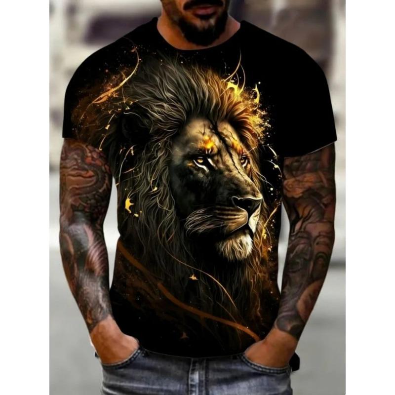 Men's 3D Printed T-Shirt Short Sleeve O-Neck Pullover Casual Top