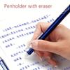12pcs Press Type Erasable Gel Pens 0.5mm Black/Blue Ink Bullet Washable Handle Magic Refills Rod Super Capacity Ink Writing