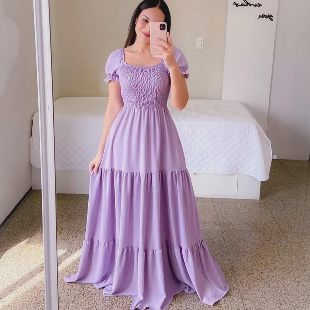 2025 Spring/Summer European & American Women's One-Shoulder Floral Long Fairy Dress
