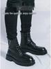 New Men's High-Top Leather Martin Boots - Autumn/Winter European & American Fashion, Lace-Up Motorcycle Ankle Boots.