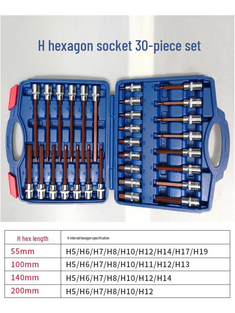 1/2" Großes Elektrisches Schlagschrauber- & Schraubendreher-Steckschlüsselsatz mit Torx-Sternbit, 12-Zahn-Sechskant- und Kombinationsmerkmalen.