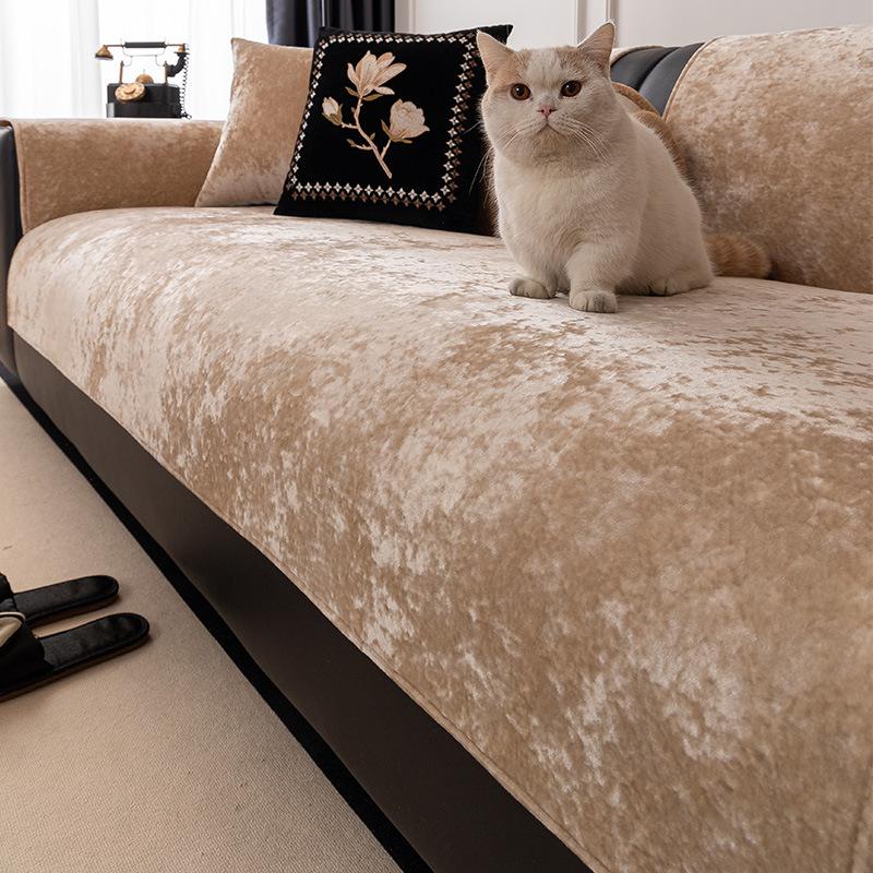 

New Plush Sofa Cushion Light Luxury High-End Non-Slip Seat Cushion Autumn And Winter Thickened Leather Sofa Cover Cover Cloth 70*70cm
