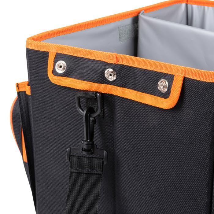 Organiseur de coffre - BLACK+DECKER - Sac avec bandoulière - 2 porte-gobelets - Noir - 47,5x25x30 CM