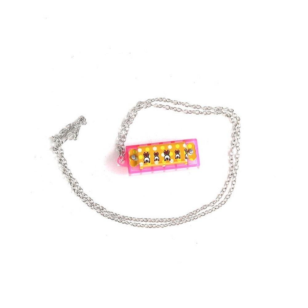 10pcs Mini Necklace Harmonica Cartoon Developmental Toys  Kindergarten School Gift Pack