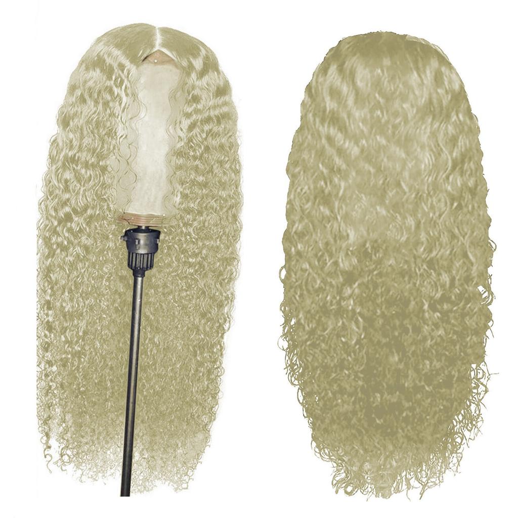 Peruanische Perücken, lockiges Haar, Damen-Perücke, klebefreie Spitze vorne, gewelltes Haar