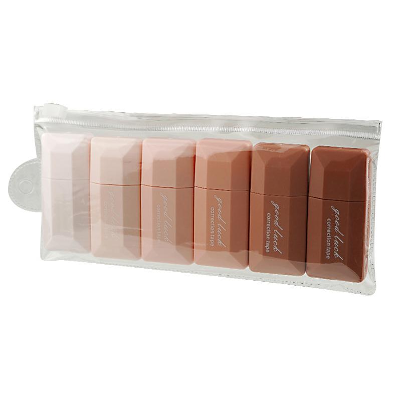 6ks/sada Gradient Color Series Correction Tape Ins Korean Creative Gradient Jednobarevná korekční páska Školní papíry