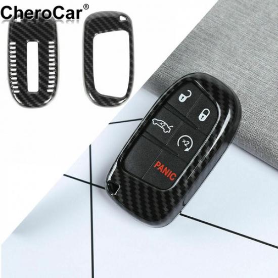 Защитная накладка-чехол из углеродного волокна для брелока Jeep Grand Cherokee/Cherokee 14+