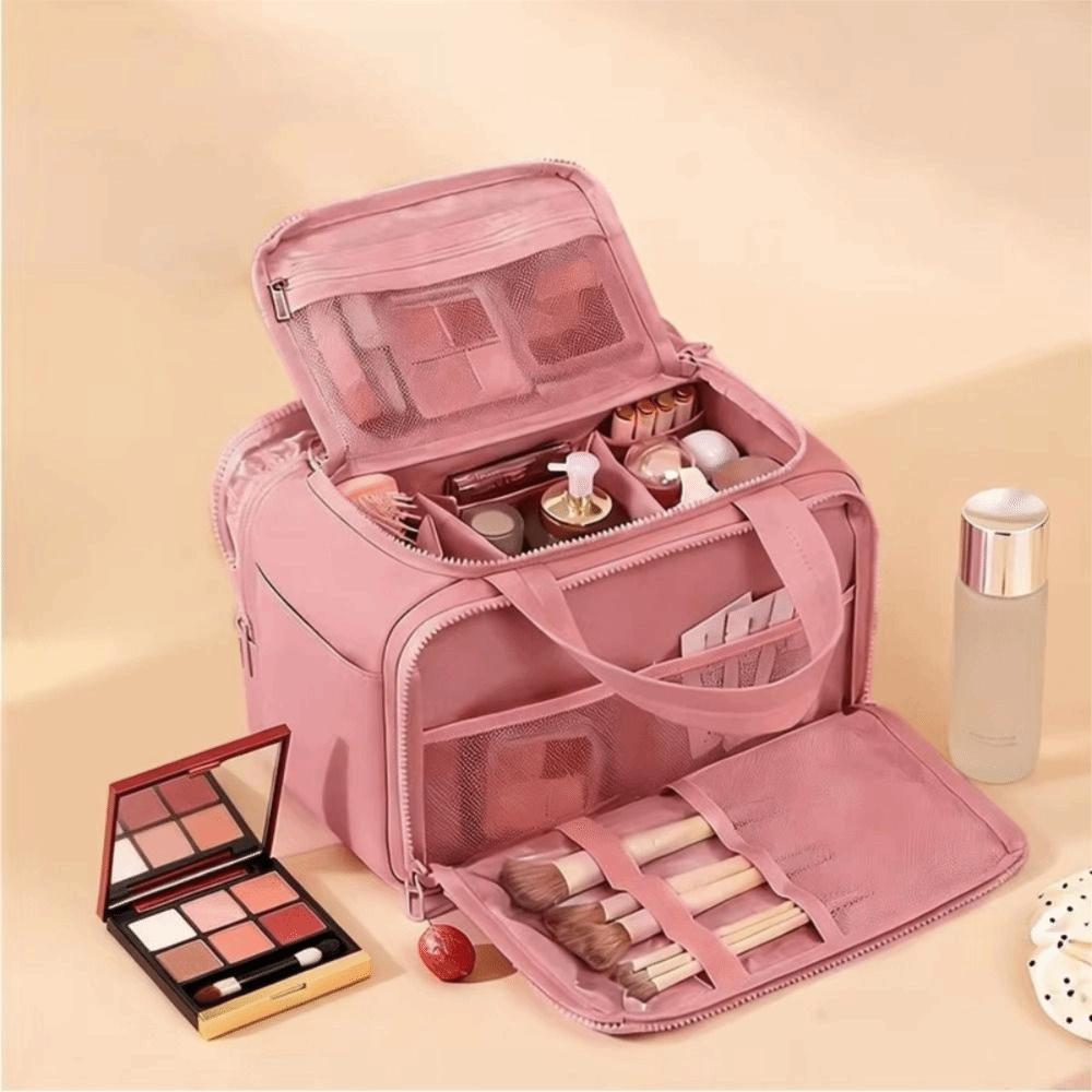 Dry-wet Separation Portable Cosmetic Pouch Large Capacity Women Cosmetic Tote Shower Organizer