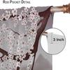 Cherry Blossom Windows Curtains Japanese Traditional Retro Mountain Lake Watercolor Landscape Home Decor Curtain Made Of Polyester Washable