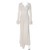 Women's Explosive Temperament Collar Lace Edge Slim-fitting Long Lotus Leaf Sleeve Splicing Strap Dress