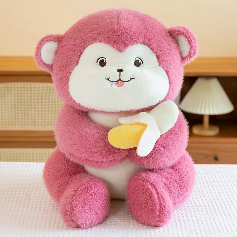 Banana Pink Monkey Plush Toys Adorable Cartoon Birthdays Gifts Cuddly Dolls