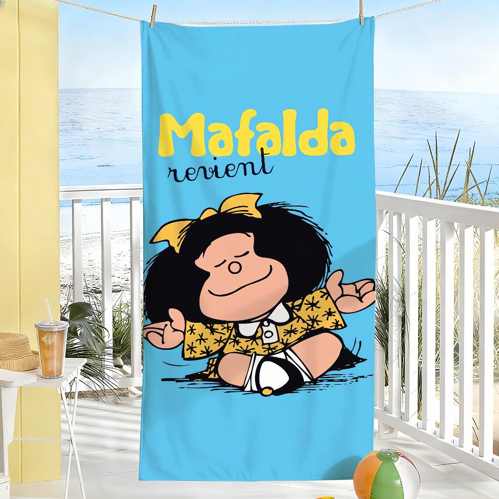 Serviette Mafalda Mignonne Dessin Animé Douce Cadeau Piscine Pour Voyage Salle de Sport Douche Camping Séchage Rapide Sportive Grandes Serviettes de Plage